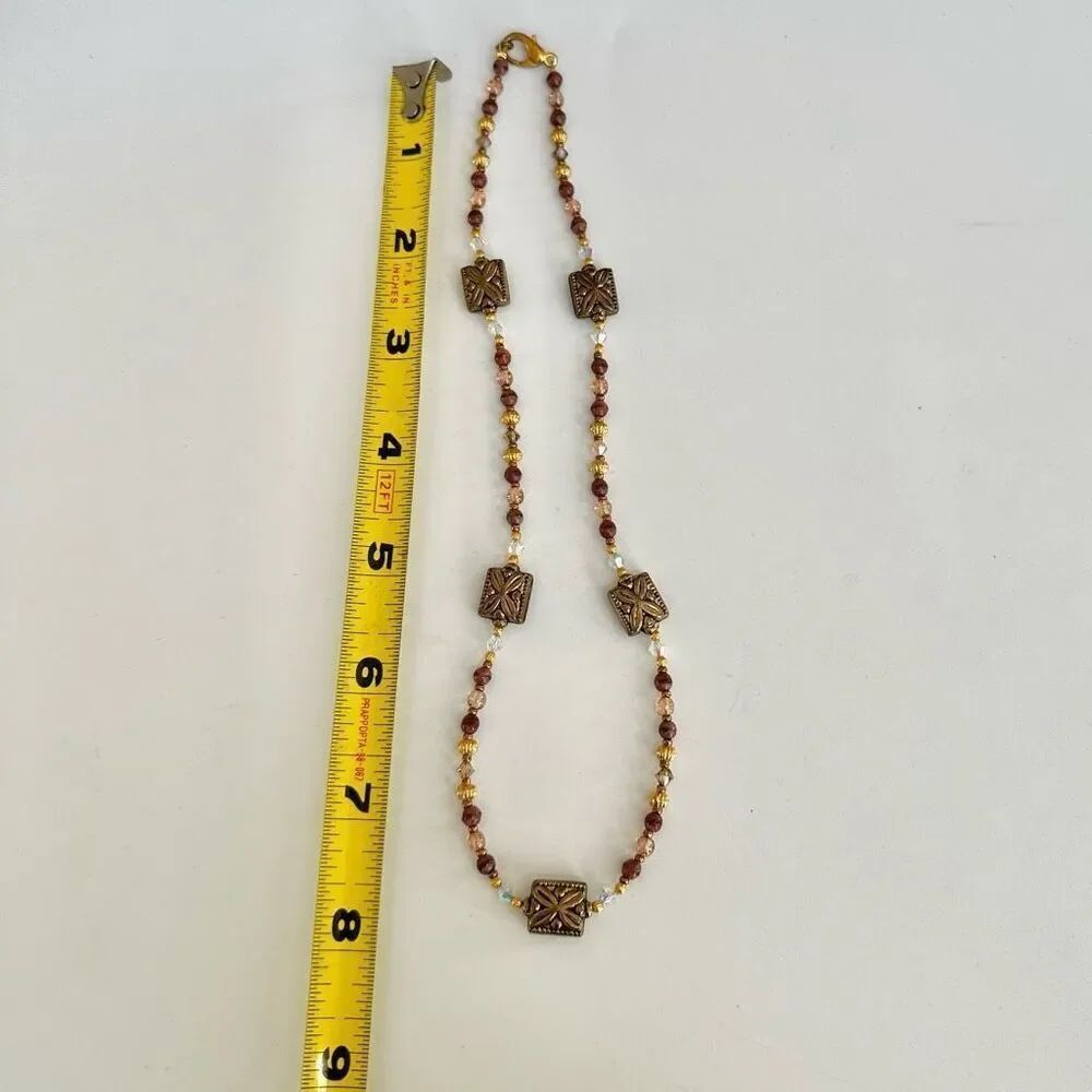 Gold tone crystal beaded necklace - Picture 8 of 8